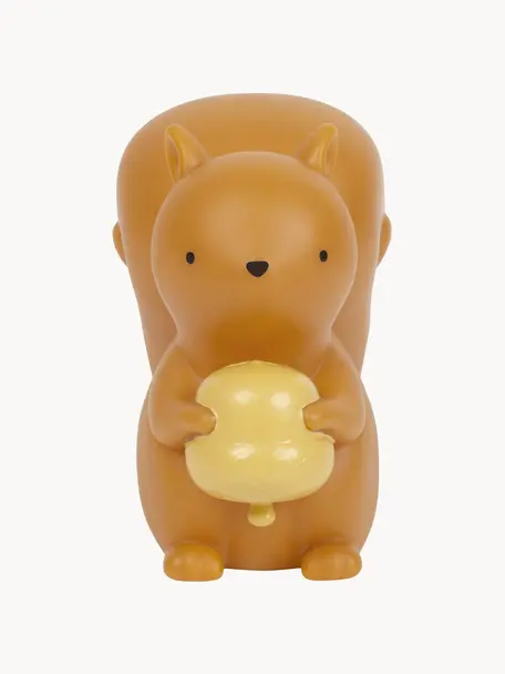 Veilleuse avec fonction minuterie Squirrel, intensité lumineuse variable, Plastique, Brun clair jaune moutarde, larg. 13 x haut. 13 cm