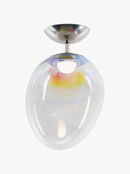 Lampa sufitowa LED ze szkła dmuchanego z funkcją przyciemniania Stellar Nebula, Transparentny, odcienie srebrnego, Ø 30 x W 37 cm