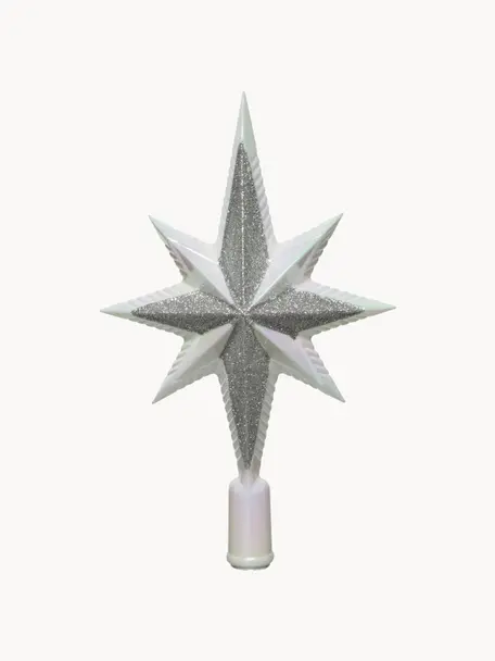 Estrella Árbol de Navidad irrompible Morning, 26 cm, Plástico, Plateado, blanco, An 15 x Al 26 cm