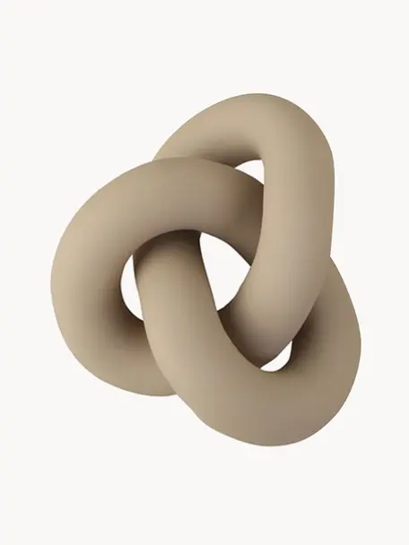 Ručně malovaná dekorace Knot, Keramika, Tlumeně bílá, odstíny šedé, Š 12 cm, V 6 cm