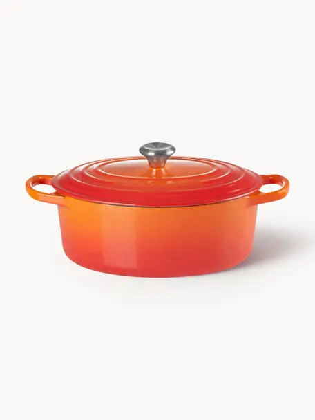 Cocotte ronde en fonte Signature Collection, Orangé, larg. 35 x prof. 22 cm