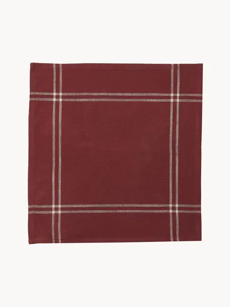 Bavlněné ubrousky Julianne, 2 ks, 100 % bavlna, Vínově červená, béžová, Š 40 cm, D 40 cm