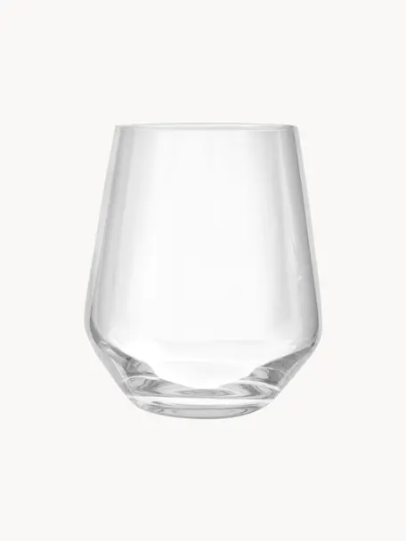 Kristall-Gläser Revolution, 6 Stück, Kristallglas

Bring den Glanz von Kristallglas auf Deinen Esstisch! Das Glas ist außergewöhnlich transparent und schwer, dadurch fühlt es sich wertig an und sieht gleichzeitig auch noch gut aus. Zudem machen die filigranen Schliffe jedes Stück zu einem besonderen It-Piece, das sowohl praktisch als auch schön ist., Transparent, Ø 9 x H 11 cm, 470 ml
