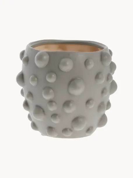 Macetero de cerámica Doelle, 12 cm, Cerámica, Gris, Ø 15 x Al 12 cm