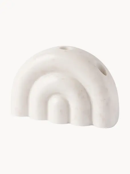 Marmor-Kerzenhalter Malie, Marmor, Weiß, marmoriert, B 20 cm x H 13 cm