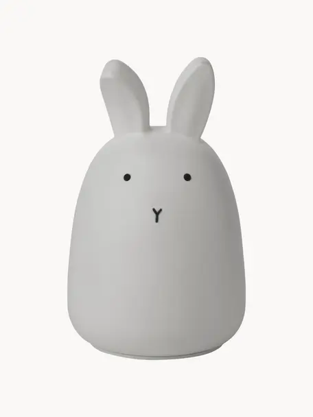 Figura luminosa LED Winston Rabbit, 100% silicona, Gris, Ø 11 x Al 14 cm
