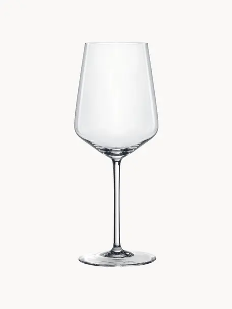 Kristall-Weißweingläser Style, 4 Stück, Kristallglas

Bring den Glanz von Kristallglas auf Deinen Esstisch! Das Glas ist außergewöhnlich transparent und schwer, dadurch fühlt es sich wertig an und sieht gleichzeitig auch noch gut aus. Zudem machen die filigranen Schliffe jedes Stück zu einem besonderen It-Piece, das sowohl praktisch als auch schön ist., Transparent, Ø 9 x H 22 cm, 440 ml