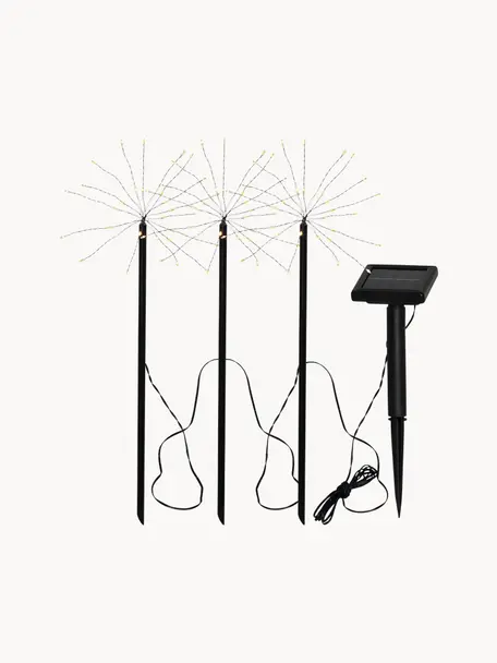 Solar Bodenleuchte Firework, Transparent, Schwarz, L 300 cm