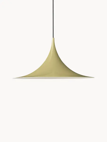 Hanglamp Semi, Gecoat aluminium, Lichtgroen, glanzend, Ø 47 x H 24 cm