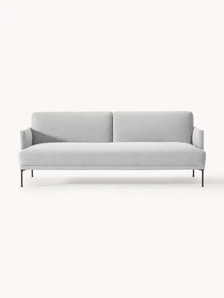 Schlafsofa Fluente (3-Sitzer), Bezug: 100% Polyester Der strapa, Gestell: Massives Kiefernholz, Webstoff Hellgrau, B 220 x T 88 cm