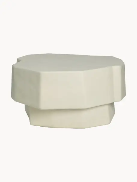 Beton-Couchtisch Staffa in organischer Form, Beton, glasfaserverstärkt, Off White, matt, B 84 x T 76 cm