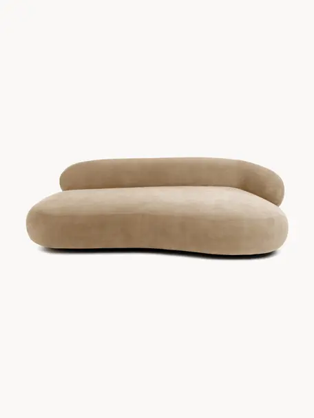 Nierensofa Alba (3-Sitzer), Bezug: 97% Polyester, 3% Nylon D, Gestell: Massives Fichtenholz, FSC, Webstoff Beige, B 235 x T 114 cm, Rückenlehne rechts
