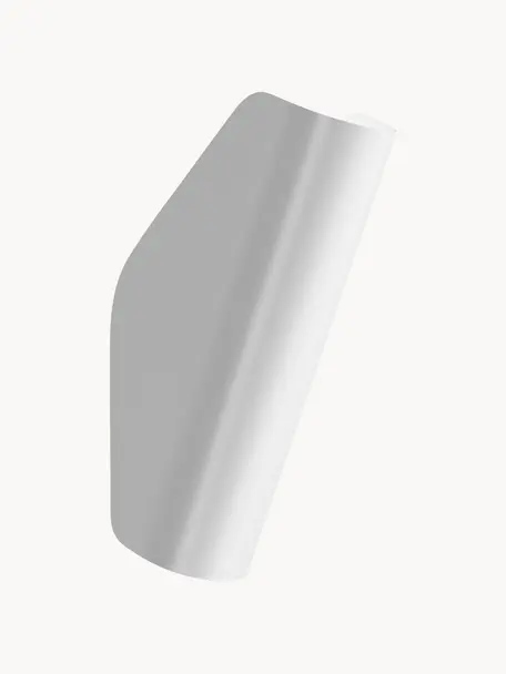 Kleine wandlamp Notta, Gecoat metaal, Wit, D 16 x H 25 cm