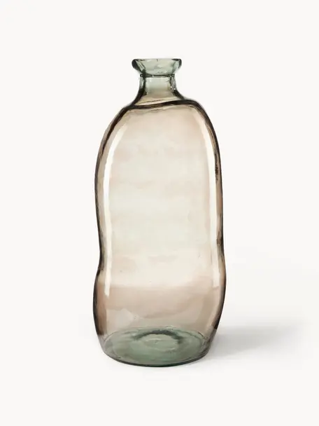 Flaschenvase Dina, Recyceltes Glas, GRS-zertifiziert, Hellbraun, Ø 34 x H 73 cm