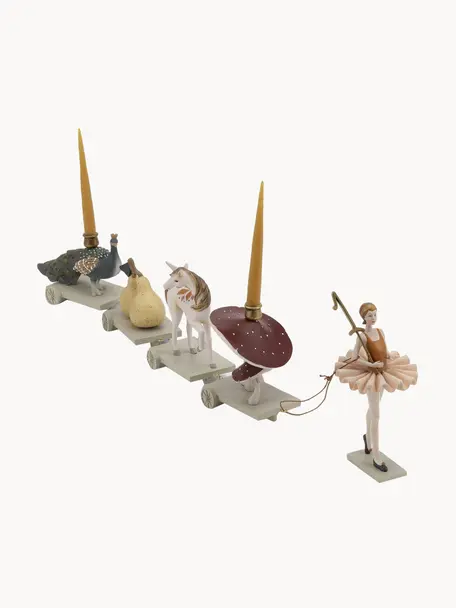 Handgefertigter Deko-Geburtstagszug Ballerina, Kunststoff, Mehrfarbig, L 69 cm