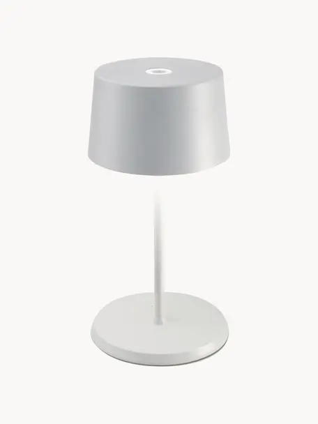 Lámpara de mesa LED móvil regulable Olivia Pro, Lámpara: aluminio recubierto Cable, Blanco, Ø 11 x Al 22 cm