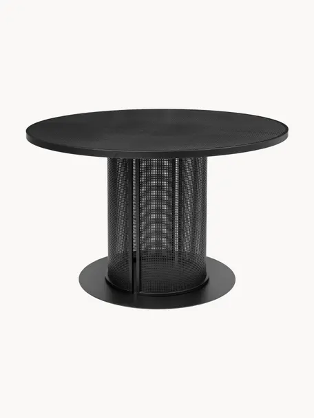 Table de jardin ronde Bauhaus, Acier, revêtement par poudre, Noir, Ø 120 x haut. 73 cm