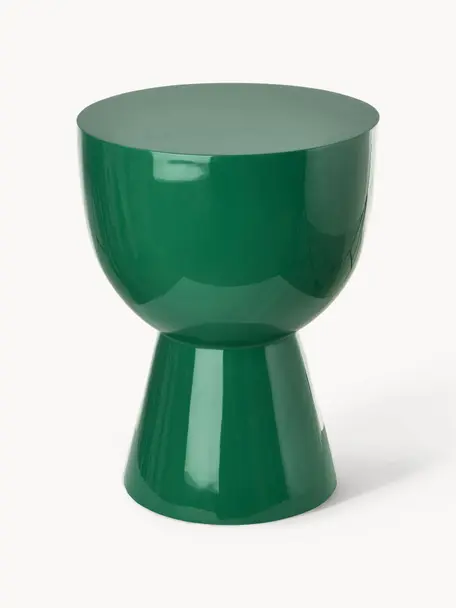 Taburete / mesa auxiliar Tam Tam, Plástico pintado, Verde oscuro, Ø 36 x Al 46 cm