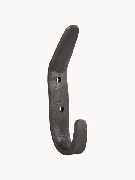 Metall-Wandhaken Forga, 2 Stück, Metall, beschichtet, Schwarz, B 2 x H 12 cm