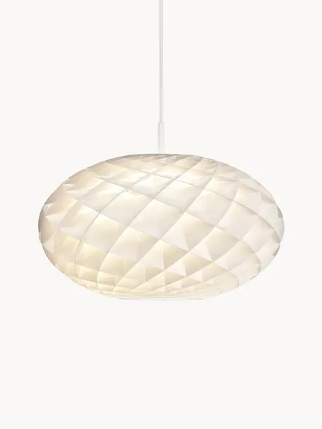 Ovale LED-Pendelleuchte Patera, Lampenschirm: PVC-Folie, Baldachin: Aluminium, verchromt, Acr, Mit Leuchtmittel, 3.000 K, Ø 50 x H 36 cm