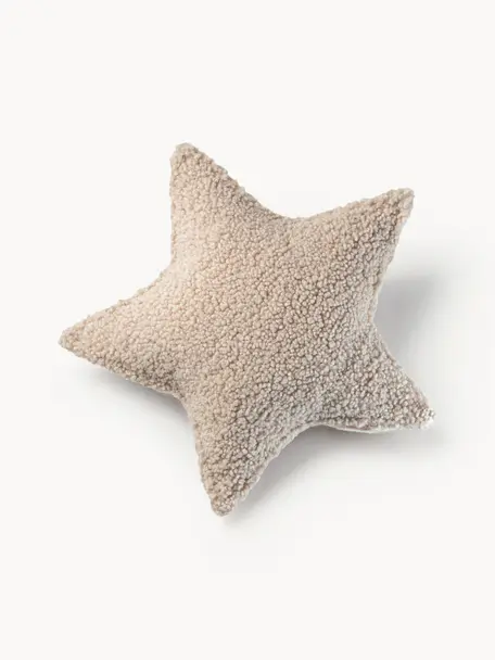 Coussin moelleux en peluche Star, Beige clair, larg. 37 x long. 40 cm