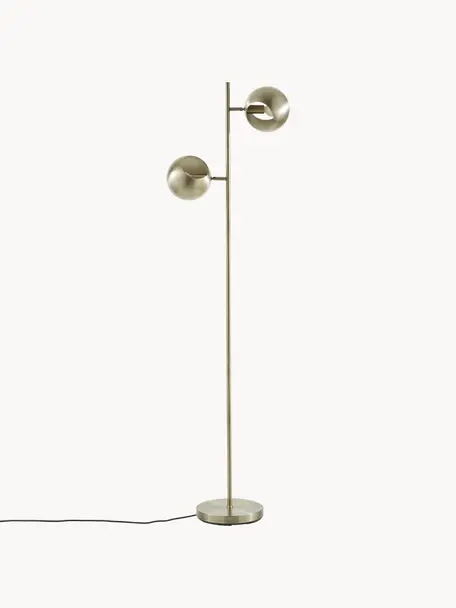 Lámpara de lectura de latón Edgar, Pantalla: metal pintado, Cable: plástico, Bolas: plateado Enganche: plateado, Al 145 cm