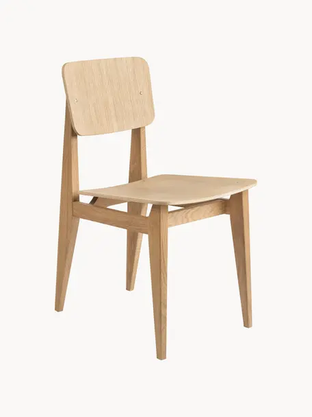 Krzesło z drewna dębowego C-Chair, Drewno dębowe, Drewno dębowe, S 41 x G 53 cm