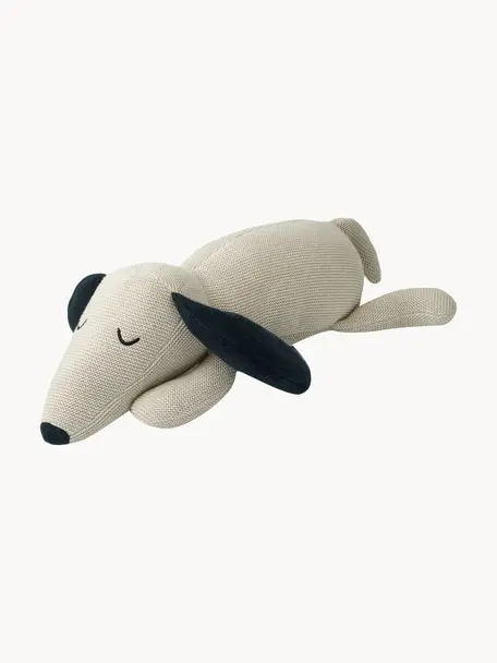 Peluche Daniel the Dog, Rivestimento: 100% cotone, Bianco latte, blu scuro, Larg. 40 x Alt. 14 cm