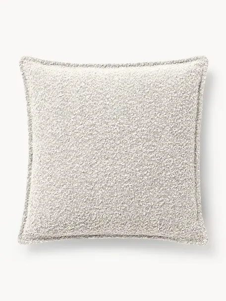 Bouclé polštář na pohovku Lennon, Tlumeně bílá, Š 70 cm, D 70 cm
