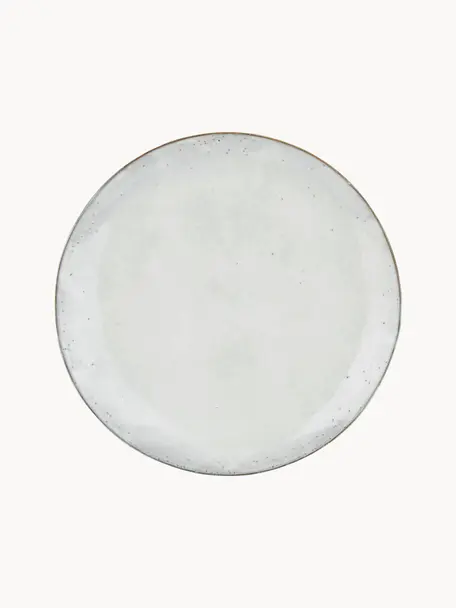 Ručne vyrobený plytký tanier Nordic Sand, 4 ks, Kamenina, Svetlosivá, strakatá, Ø 26 cm