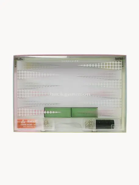 Backgammon Sherbert, Plastica, Trasparente, rosa chiaro, verde, Larg. 54 x Alt. 41 cm