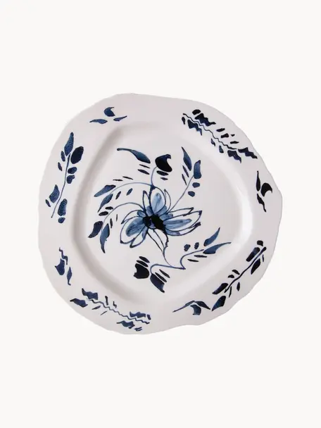 Plato llano de porcelana Classic On Acid, Porcelana, Blanco, tonos azules, Ø 28 cm
