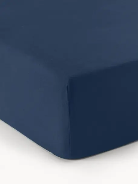 Lenzuolo con angoli in flanella Biba, Blu scuro, Larg. 200 x Lung. 200 cm, Alt. 25 cm