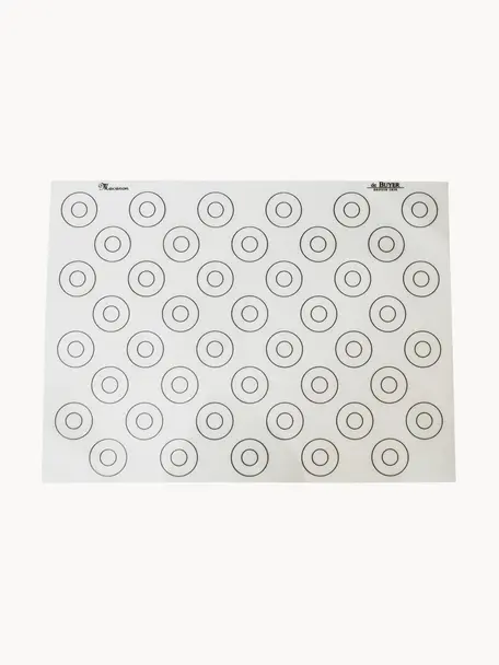 Tappetino da forno in silicone con segni Megan, Silicone, Bianco, Larg. 30 x Lung. 40 cm