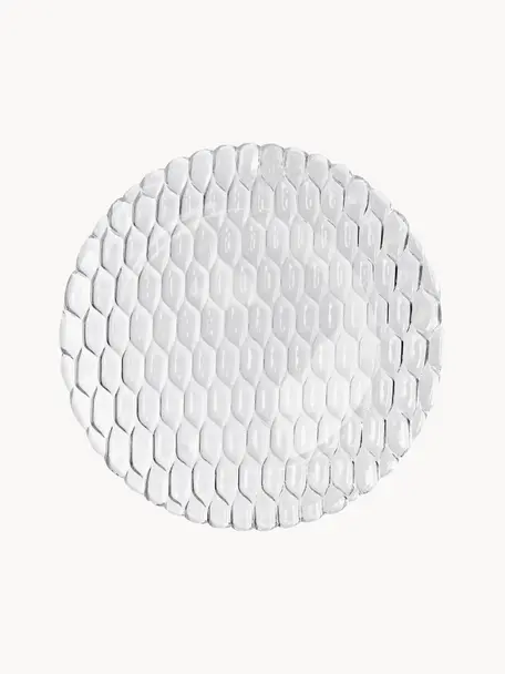 Assiettes plates avec motif structuré Jellies, 4 pièces, Plastique, Transparent, Ø 27 cm