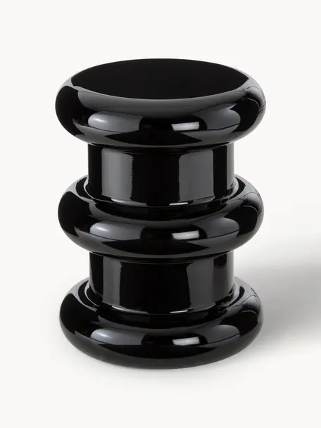 Tabouret/table d'appoint design Pilasto, Matériau thermoplastique entièrement pigmenté, Noir, Ø 35 x haut. 46 cm