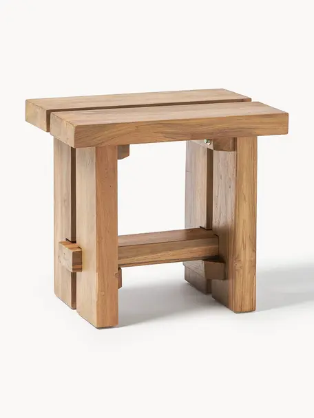 Stolička z teakového dřeva Hugo, Mořené teakové dřevo

Tento produkt je vyroben z udržitelných zdrojů dřeva s certifikací FSC®., Mořené teakové dřevo, Š 50 cm, V 45 cm