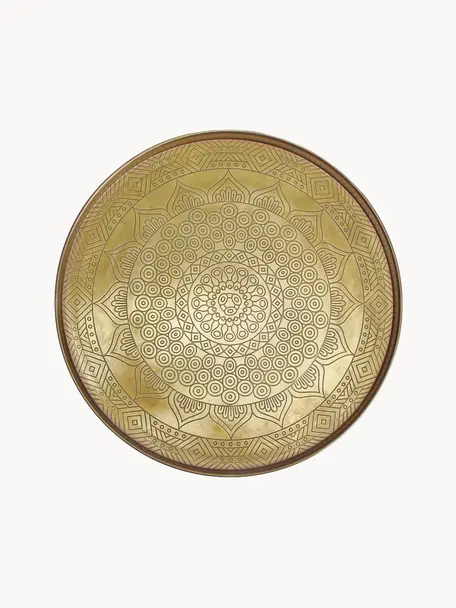 Grosses Deko-Tablett Conan aus Metall, Metall, beschichtet, Goldfarben, Ø 40 cm