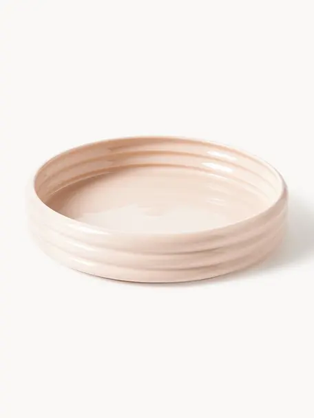 Fuente de porcelana Maira, Cerámica, Rosa pálido, Ø 26 x Al 6 cm