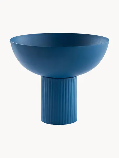 Schüssel Nox mit geriffeltem Fuß, Eisen, pulverbeschichtet, Blau, Ø 26 x H 22 cm