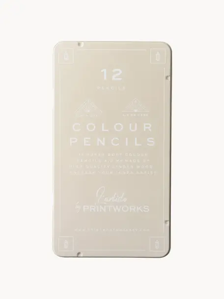 Set di 12 matite colorate Classic, Beige chiaro, Larg. 11 x Alt. 19 cm