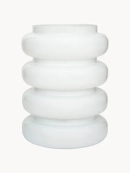 Vaso di design in vetro riciclato Bulb, alt. 25 cm, Vetro, Bianco, Ø 19 x Alt. 25 cm