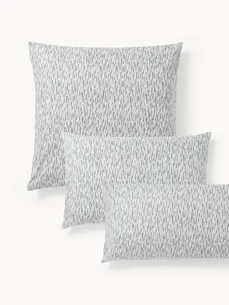 Gemusterter Kopfkissenbezug  Vilho aus Baumwolle, Webart: Renforcé Fadendichte 144 , Hellgrau, B 40 x L 80 cm