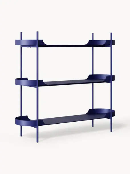 Étagère en métal Taru, Métal, revêtement par poudre, Bleu roi, mat, Ø 120 x haut. 104 cm