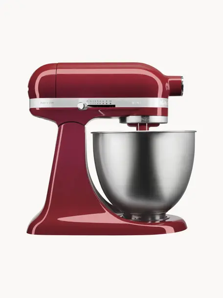 Küchenmaschine Mini, Gehäuse: Zinkdruckguss, Schüssel: Edelstahl, Rot, glänzend, B 31 x H 31 cm