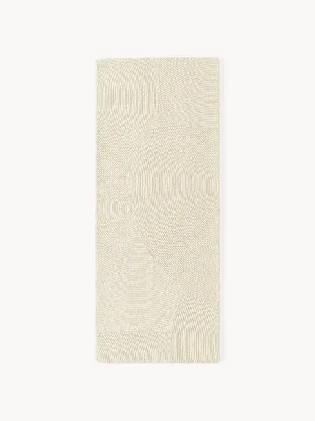 Tapis en laine tufté main Eleni, 100 % laine, certifiée RWS

Les tapis en laine peuvent perdre des fibres lors des premières semaines et des peluches peuvent se former, ce phénomène est naturel et diminue à mesure de votre usage et du temps, Blanc cassé, larg. 80 x long. 200 cm