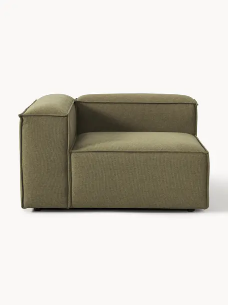 Módulo de esquina sofá Lennon, Tapizado: 100% poliéster Alta resis, Estructura: madera contrachapada de p, Patas: plástico Este producto es, Tejido verde oliva, An 119 x F 119 cm, chaise longue izquierda