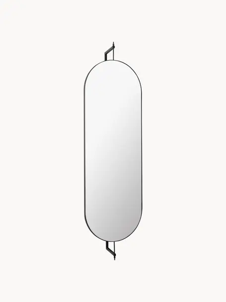 Oválné nástěnné zrcadlo Spejle, Černá, Š 55 cm, V 185 cm