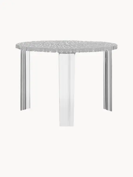 Okrúhly záhradný konferenčný stolík T-Table, V 36 cm, Akrylové sklo, Priehľadná, Ø 50 cm
