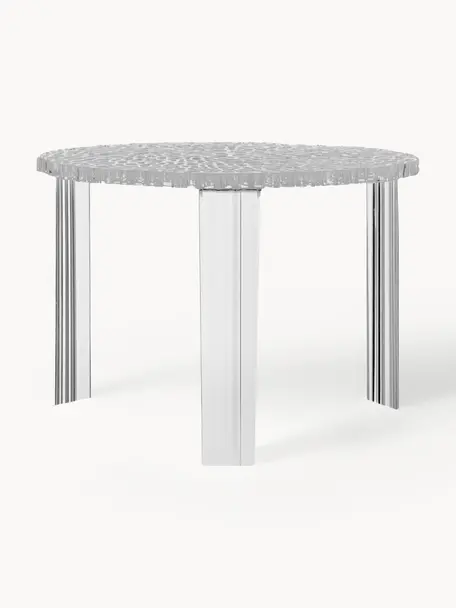 Mesa de centro redonda para interior/exterior T-Table, 36 cm, Plexiglas, Transparente, Ø 50 cm